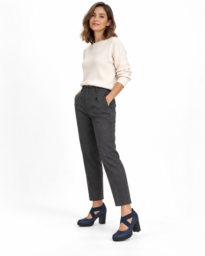 Lucía | Zapatos de plataforma con tacón ancho y correa cruzada