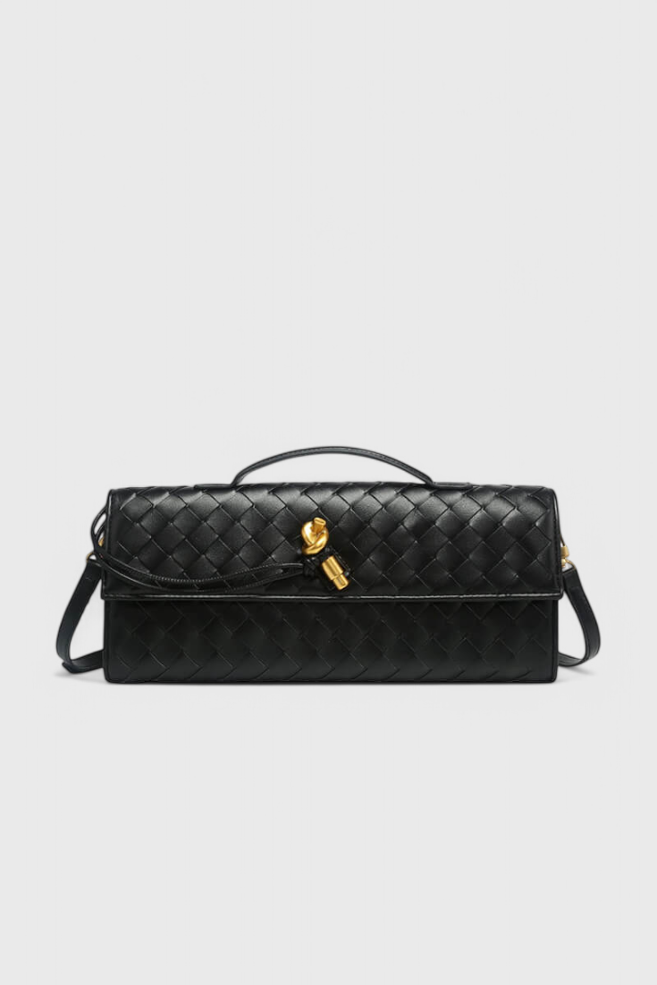 Mara | Clutch con Detalle de Nudo Dorado