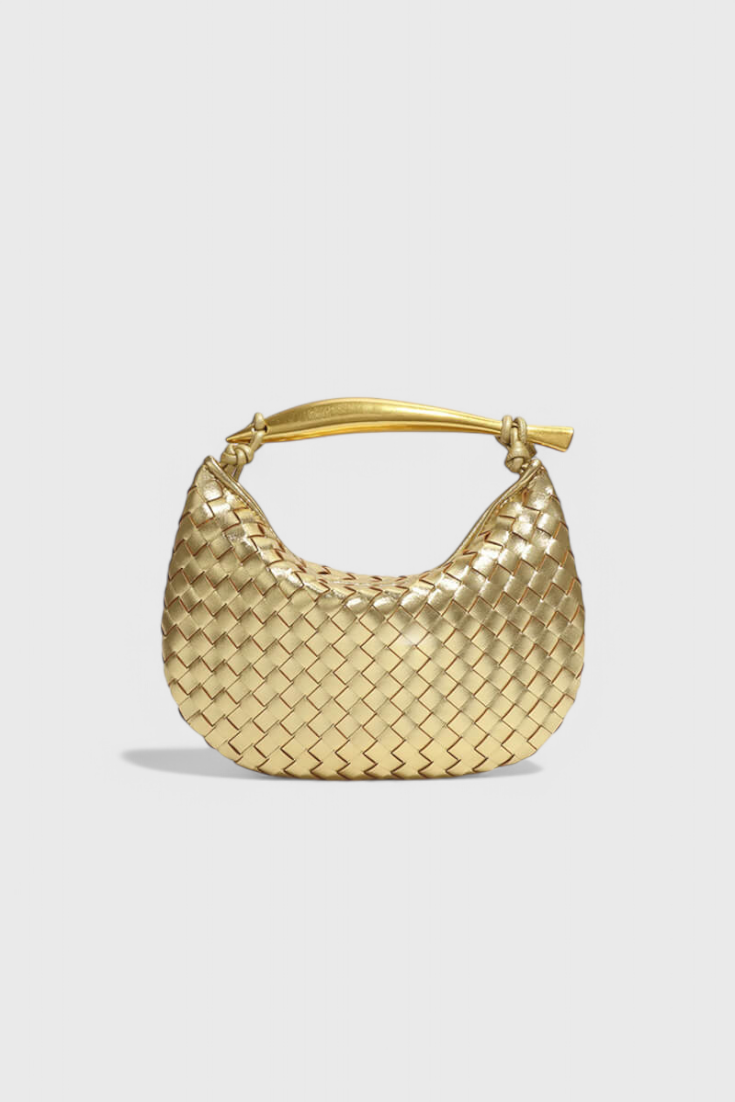 Gerda | Bolso Trenzado con Asa Dorada