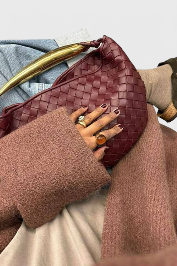 Gerda | Bolso Trenzado con Asa Dorada