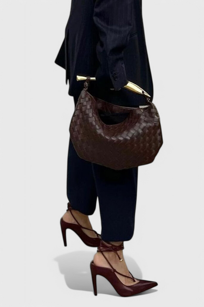 Gerda | Bolso Trenzado con Asa Dorada