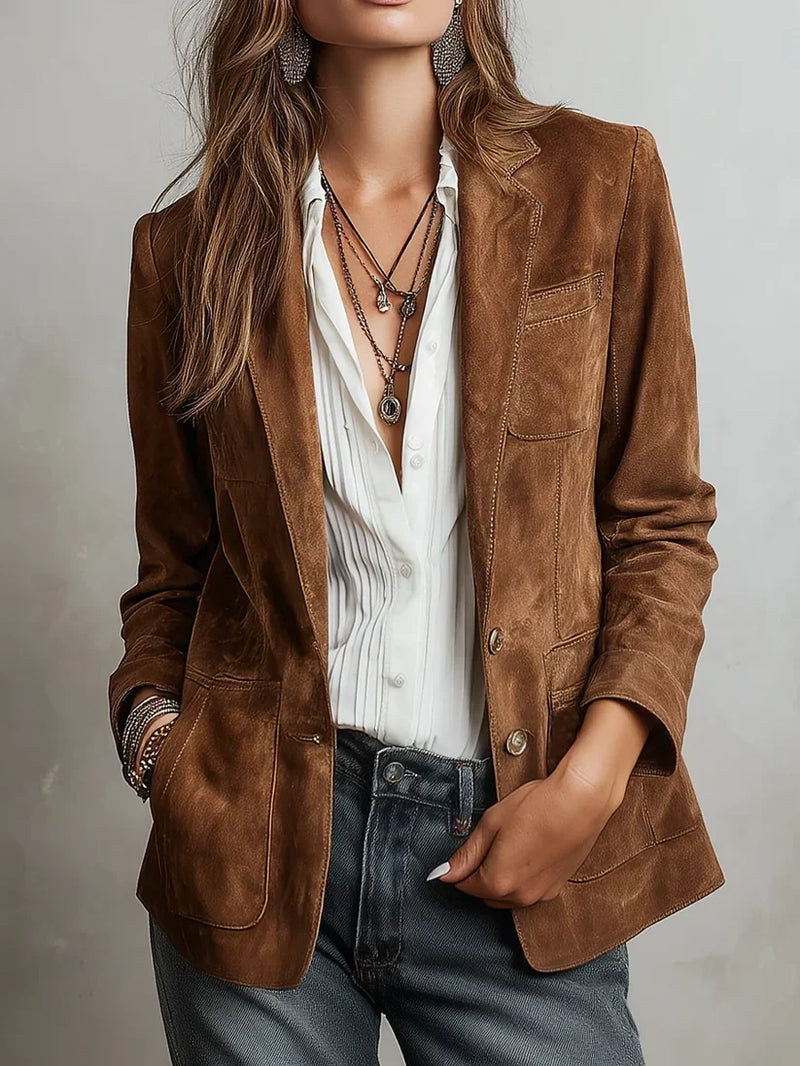 Valeria | Blazer Marrón de Inspiración Vintage