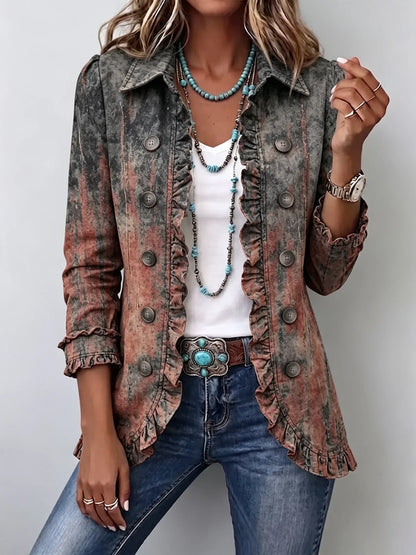 ALBA | Chaqueta de textura degradada con cuello camisero