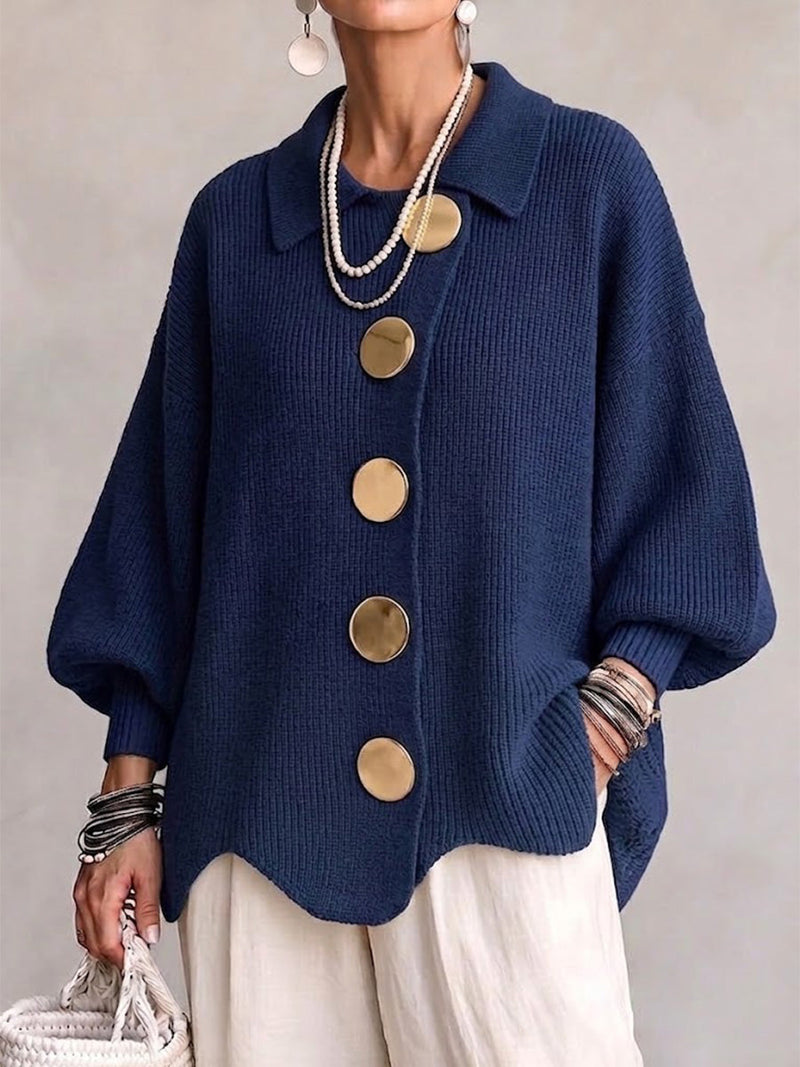 Clara | Rebeca de Botones con Cuello Oversize