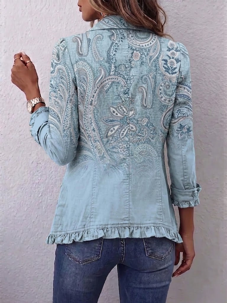 CLAUDIA | Chaqueta de cachemira vintage azul cielo