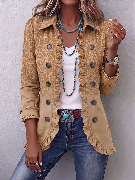 MARINA | Chaqueta con relieve tono sobre tono y volantes