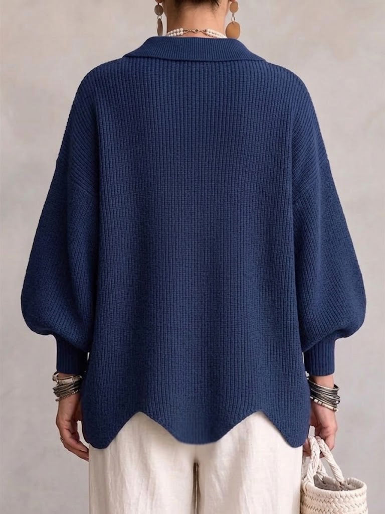 Clara | Rebeca de Botones con Cuello Oversize