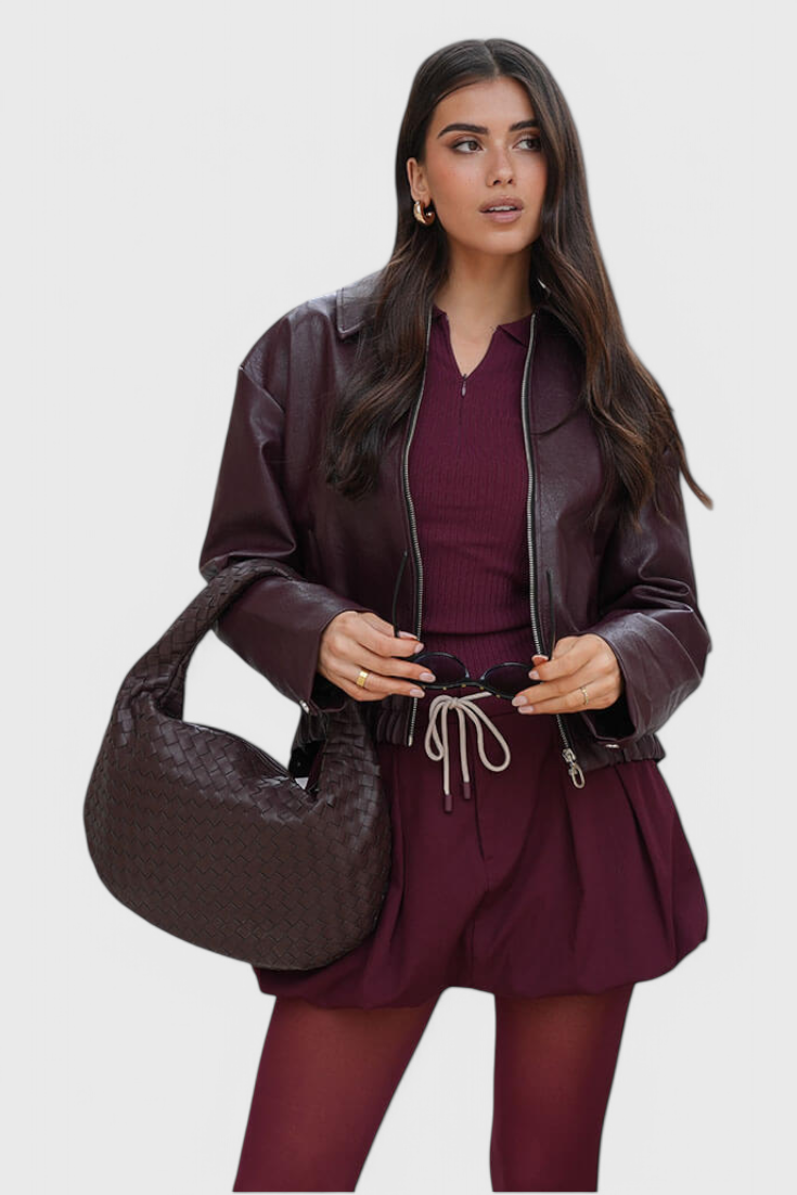 Lila | Bolso Mediano Trenzado con Detalle de Nudo